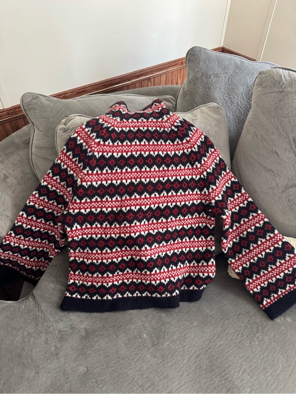 Brooks Brothers Wool Blend Funnel-Neck Fair Isle Sweater - Picture 4 of 5